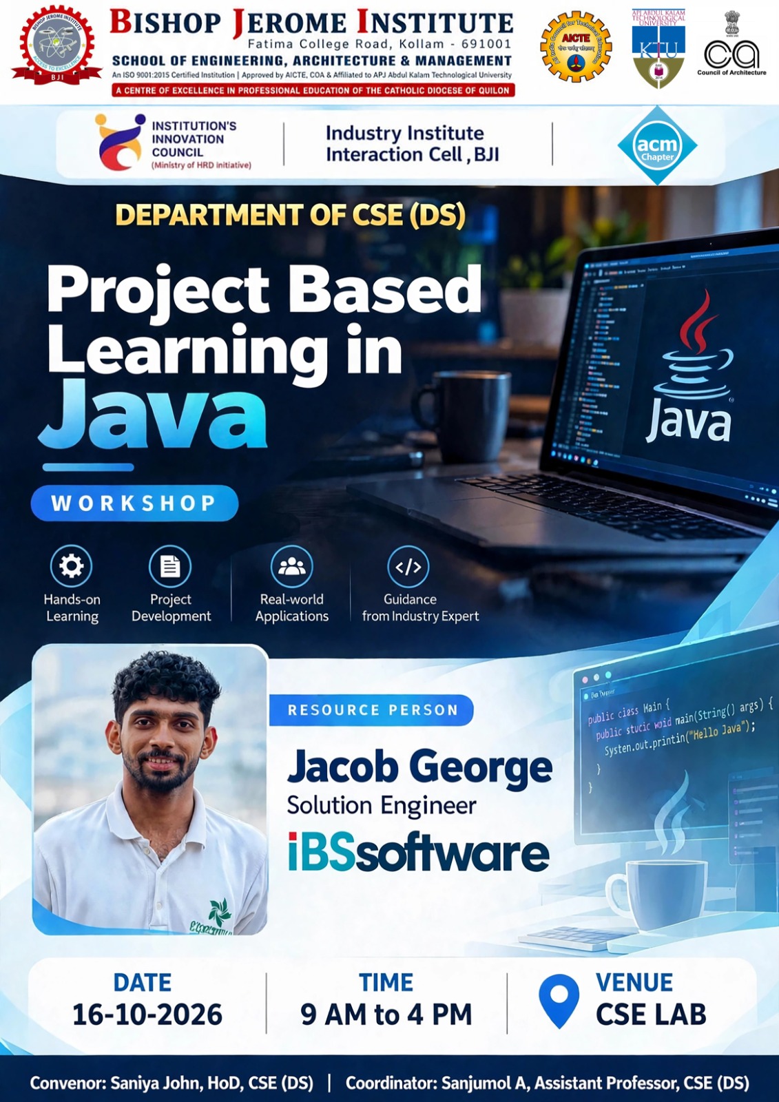 Department of CSE (DS) Hosts -Project-Based Learning in Java - Workshop